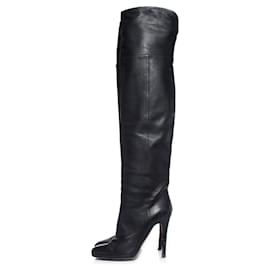 Jimmy Choo-Jimmy Choo, Schwarze Overknee-Stiefel aus Leder.-Schwarz