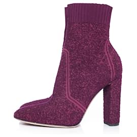 Gianvito Rossi-Gianvito rossi, Fiona boucle knit ankle boots-Red