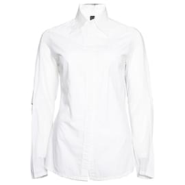Autre Marque-E-play, white blouse with gray dyed effect-White