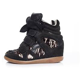 Isabel Marant-Isabel Marant, Beckett sneakers in zebra print.-Black