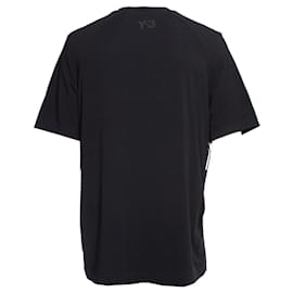 Y3-Y3, Camiseta negra con rayas.-Negro