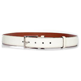 Santoni-Santoni, Alligator leather belt in white-White