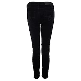 Escada-Escada Sport, calça jeans preta com estampa de veludo-Preto