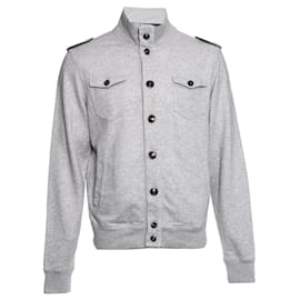 Woolrich-WOOLRICH, Grey cardigan with buttons-Grey