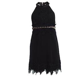 Elisabetta Franchi-Elisabetta Franchi, Black lace dress with tulle-Black
