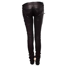 Balmain-Balmain, leather biker trousers in black.-Black