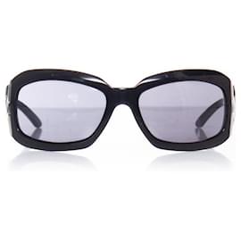 Autre Marque-Bvlgari, Schwarze übergroße Sonnenbrille.-Schwarz