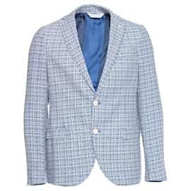 Autre Marque-Manuel Ritz, Blazer in tweed blu e bianco.-Blu