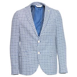 Autre Marque Manuel Ritz, Blazer en tweed bleu et blanc. Bleu