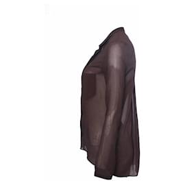 Helmut Lang-Helmut Lang, camisa marrón oscuro.-Castaño