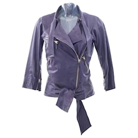 Gucci-gucci, Purple leather biker jacket.-Purple