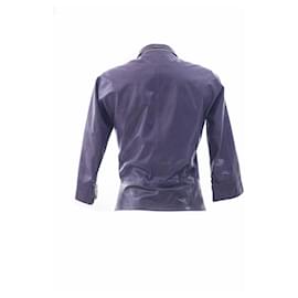 Gucci-gucci, Purple leather biker jacket.-Purple