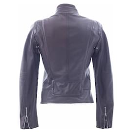 Gucci-gucci, Brown Leather Biker Jacket.-Brown