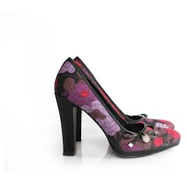 Karen Millen-Karen Millen, zapatos de tacón con estampado floral multicolor.-Multicolor