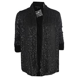 Theory-THEORY, black jacket with silver sequins.-Black,Silvery