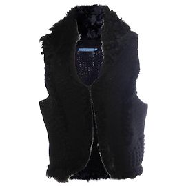 Ralph Lauren, Schwarzer Pelzbolero. Schwarz