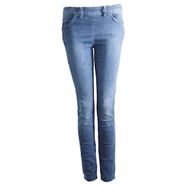 Acne-Estudio de acné, jeans azules con cremallera en la espalda en talla 28/32.-Azul