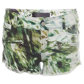 Barbara Bui, shorts verdes com estampa camuflada desbotada em tamanho 26. Verde