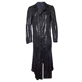 Yohji Yamamoto-Yohji Yamamoto, Shiny long jacket.-Grey
