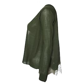 Autre Marque-Silvian Heach, Green cardigan with lace-Green