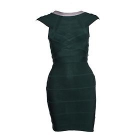 Autre Marque Vestido ajustado verde sin mangas Verde