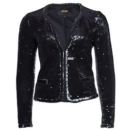 Maje, Blazer con paillettes color nero e argento Nero Argento