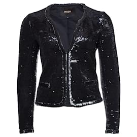 Maje-Maje, Blazer with black and silver colored sequins-Black,Silvery