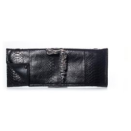 Autre Marque Maison Du Posh, Pochette en python avec anneau d'articulation - Noir. Noir