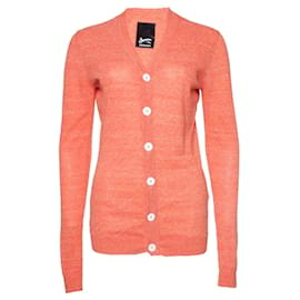 Autre Marque-Denham, Orange cardigan with white buttons-Orange