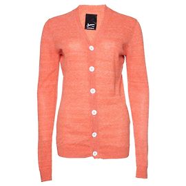 Autre Marque Denham, Cardigan orange avec boutons blancs Orange
