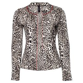 MARC CAIN, Strickjacke mit Leopardenmuster Braun