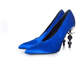 Hermès-Hermes, Zapatos de salón de raso azul Tonight-Azul