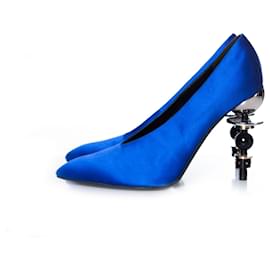 Hermès-Hermes, Zapatos de salón de raso azul Tonight-Azul