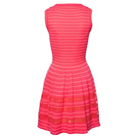 Missoni-MISSONI, Coral pink striped lurex dress-Red,Orange