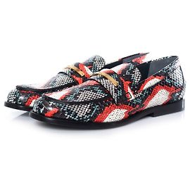 Mulberry Mûre, Mocassin Cambridge Bar en peau de serpent Multicolore