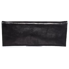 Autre Marque-Maison Du Posh, Knuckle ring leather clutch in black.-Black