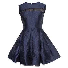 Autre Marque Alex Perry, Mini-robe en brocart fleuri Dexter. Bleu