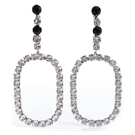 SAINT LAURENT, Crystal XL Smoking ovale Ohrhänger Silber