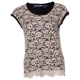 DOLCE & GABBANA, puderrosa Spitzentop Pink