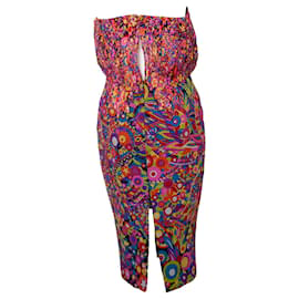 Gianni Versace-Gianni Versace Couture, robe à imprimé psychédélique-Multicolore