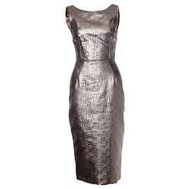 Dolce & Gabbana, Robe crayon métallisée dorée Doré