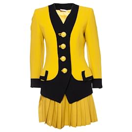 Gianni Versace-Gianni Versace Couture, Runway blazer and pleated skirt-Yellow