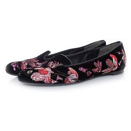 Alexander McQueen, Samtbestickte Loafer Schwarz Mehrfarben