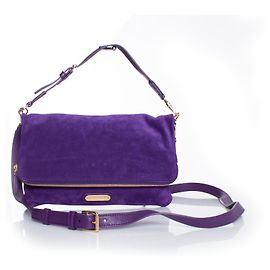Ralph Lauren, Bolsa tiracolo em camurça roxa Roxo