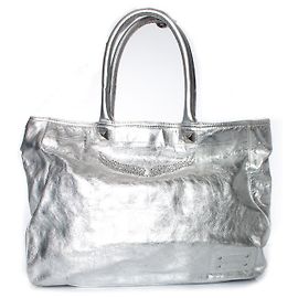 ZADIG & VOLTAIRE, Silver leather shopper Silvery