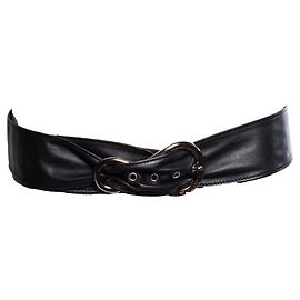 EMPORIO ARMANI, Cinto de couro de bezerro Preto