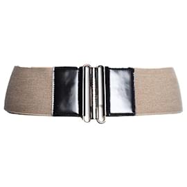 Dolce & Gabbana-DOLCE & GABBANA, Cinturón elástico de tela en la cintura.-Castaño,Otro