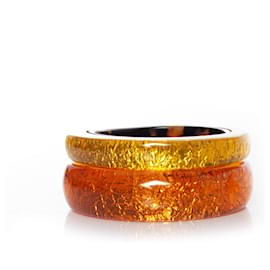 Jean Paul Gaultier-Jean paul Gaultier, Epoxy bangle bracelets-Orange,Yellow