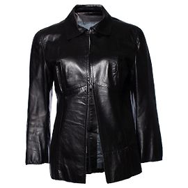 Costume National, Black leather jacket Black