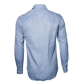 Etro-ETRO, camisa houndstooth em azul-Azul